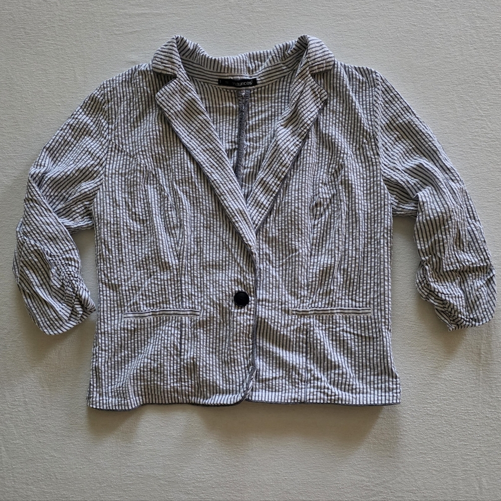 Maurices Striped Blazer Size 1 Cotton Blend